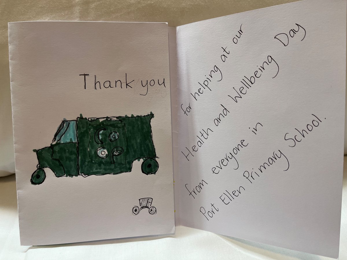 Thank you for my cards <a href="/portellenps/">Port Ellen Primary School</a> 😍 I had a great day meeting your clever, funny and kind kids 🤩 I can’t wait to see your plans come to fruition and your new huts in situ🤞🎉 <a href="/coopuk/">Co-op</a>  #LocalCommunityFund <a href="/CoIslay/">Co-op Kate</a>  <a href="/Tom_MPM/">Tom Copeland</a> <a href="/SarahJaneMalon2/">Sarah-Jane Malone</a> <a href="/Poody1976/">David McDougall</a>  <a href="/gill_chasemore/">Gill Chasemore</a>