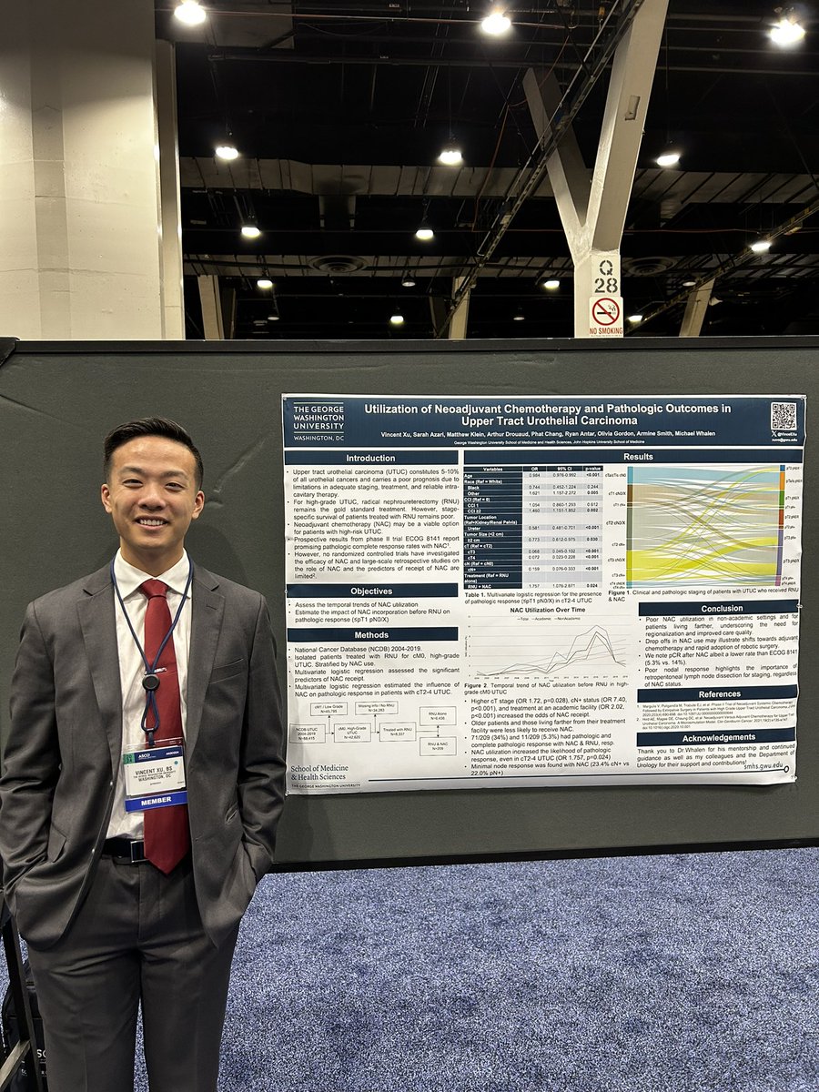 VinceEXu's tweet photo. Had an amazing experience at #ASCO2024! So greatful to be able to present our research in Upper Tract Urothelial Cancer at the Medical Student Forum and learn about the latest developments in oncology!

Read our abstract here:
https://t.co/0R1MgabZ82 https://t.co/gm9M3JcDh8