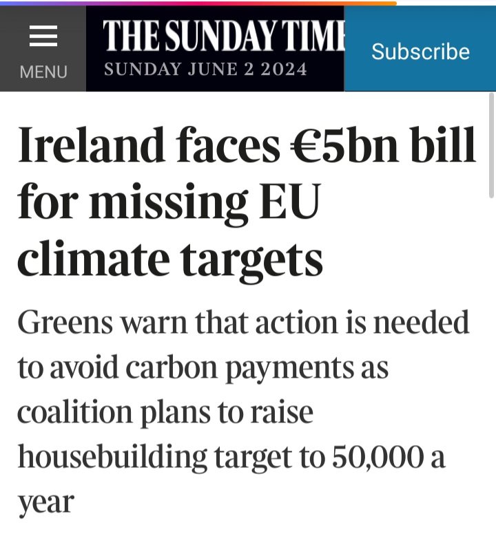 DublinTaxiDave's tweet photo. Our EU "friends" want to shake down Ireland for a Whopping €5 Billion for missing their bullshit "climate targets".

Anybody that tells you that Ireland "benefits" from being in the EU is away with the fairies.

#EUBenefits 
#Irexit
#ClimateScsm 

https://t.co/3nMfPq0IVP https://t.co/9rk6HhKhOD