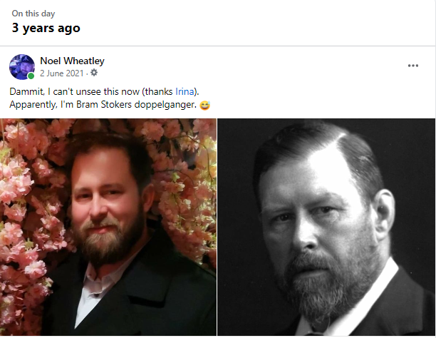 FurySevenSix's tweet photo. Fun little memory came up on FB today ⏳

Just dont look to hard into what Bram Stoker called his son 😅

#NotAVampire https://t.co/UWS5vxdyBr
