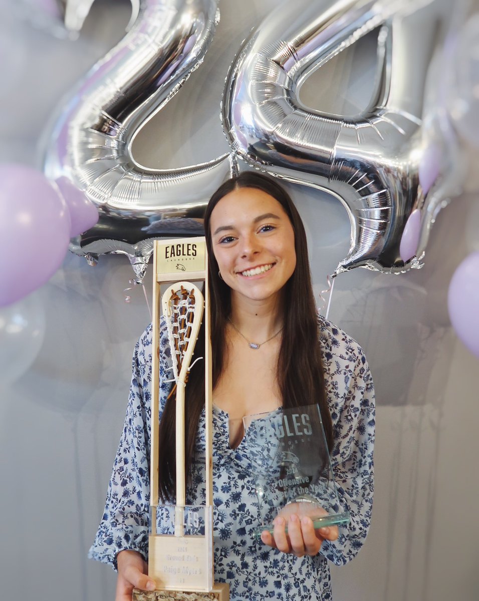 Congrats To <a href="/PaMyers_016/">Paige Myers</a> for setting the field on FIRE this Season! As a result, she was named The Eagles Offensive Player of the Year!! 

Paige finished the 2024 season with:

Goals: 39 (New Single Season Record Holder)

Assists: 3

Points: 42