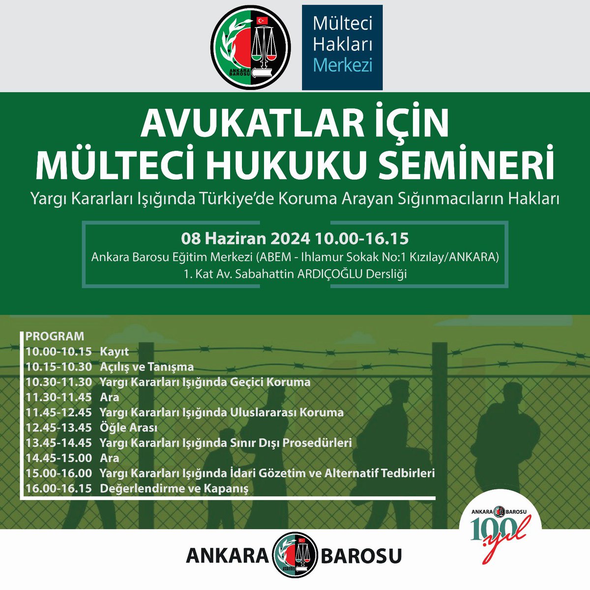 AVUKATLAR İÇİN MÜLTECİ HUKUKU SEMİNERİ

Yargı Kararları Işığında Türkiye'de Koruma Arayan Sığınmacıların Hakları