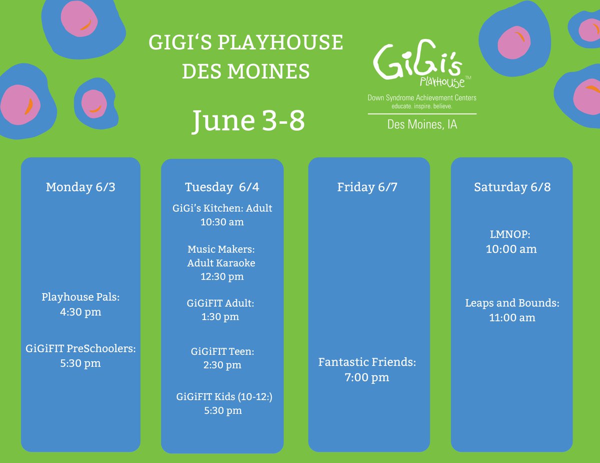 GiGisDesMoines's tweet image. Happy Sunday, friends! 👋
We've got a FUN filled week of programming here at GiGi's Playhouse Des Moines! GiGiFIT for ALL ages, Playhouse Pals, Leaps and Bounds, and SO... gigisplayhouse.org/desmoines/sfca…
#gigisplayhousedesmoines
#summerprogramming
#educateinspirebelieve
#generationG