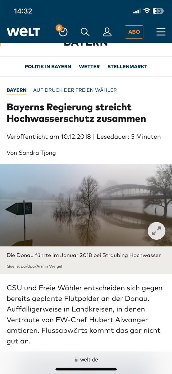 Kleiner Reminder zu den Fluten in Bayern: