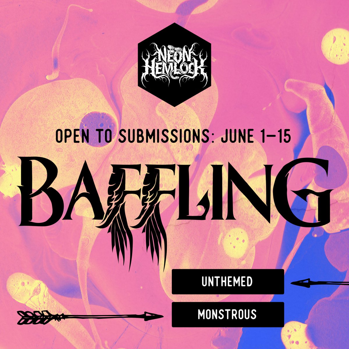 Open until June 15th! Bring us your most monstrous queer flash 👿 

bafflingmag.com/submissions