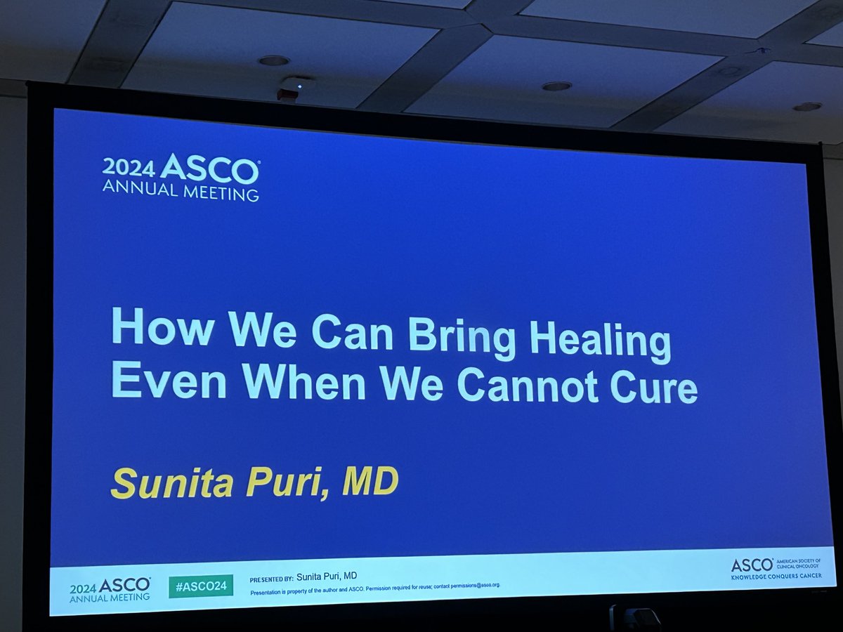Most people I care for inpatient can’t be cured.

Beautiful words by ⁦<a href="/SunitaPuriMD/">Sunita_Puri</a>⁩:

“Choose your words carefully. Someday you’ll be on the other side of the conversation, and you’ll want that person to choose their words carefully.”

⁦<a href="/ASCO/">ASCO</a> ⁦<a href="/UCSFCancer/">UCSF Helen Diller Family Comprehensive Cancer Ctr</a>⁩ #ASCO24