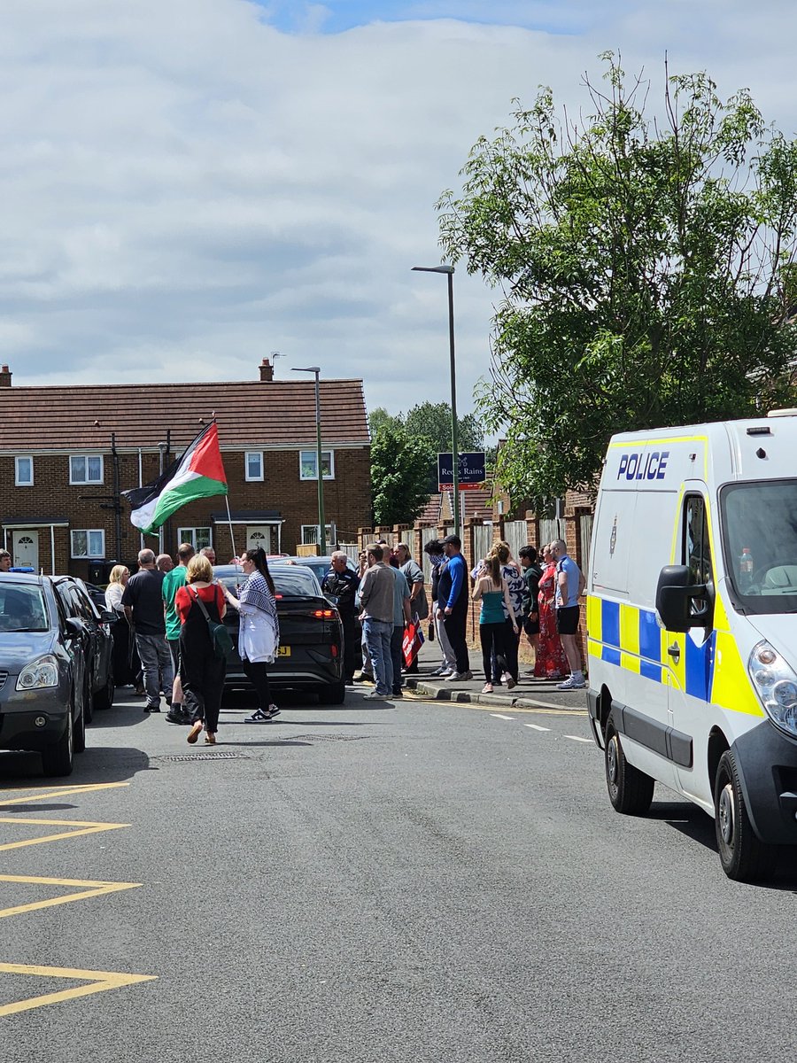 Police have arrived, and Luke Akehurst is now on his way elsewhere.

Tensions extremely high here especially among protestore, local residents and some Labour Party members furious that Akehurst wouldn't answer any questions whatsoever or face scrutiny.