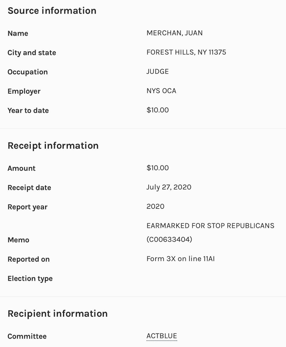 ByronYork's tweet photo. Still remarkable that Judge Merchan contributed to the Biden campaign and other anti-Trump causes. Extremely small amounts, which makes it more striking that he would so clearly violate rules of judicial conduct to make them. https://t.co/QFOyAve5bK https://t.co/Dxe6lCB2y9