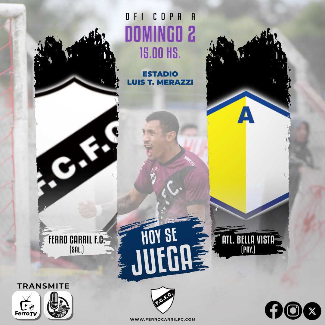 _FerroCarrilFC's tweet photo. ๐๐๐ ๐๐๐๐๐ ๐๐ ๐คด ๐๐ ๐
Esta tarde nos enfrentamos al equipo de Bella Vista por la 5ยช fecha del campeonato de @ofiuruguay โซ๏ธโช๏ธ
ยก๐๐๐๐โ ๐๐ ๐๐๐๐! ๐๐ฝ
#juegaferro #esdegrandes https://t.co/UsAe2XlLMZ