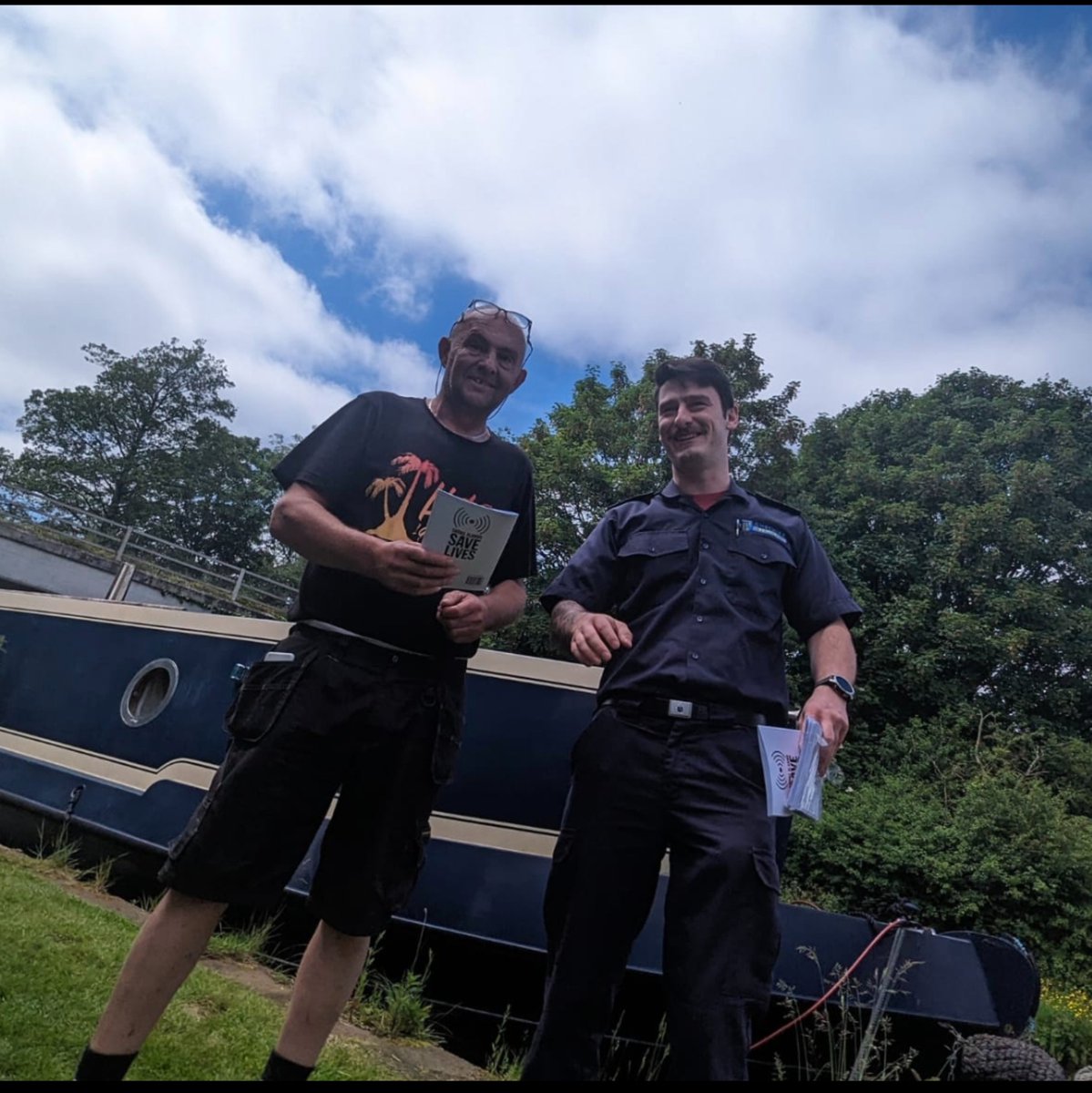Charlie Watch were out providing boat fire safety to the residents of S&amp;A Marina. Pre-planning and clear escape routes are extra important when staying on a boat. Consideration should be given to cooking and solid fuel fires too! More info online #BoatSafetyWeek #CheshireFire
