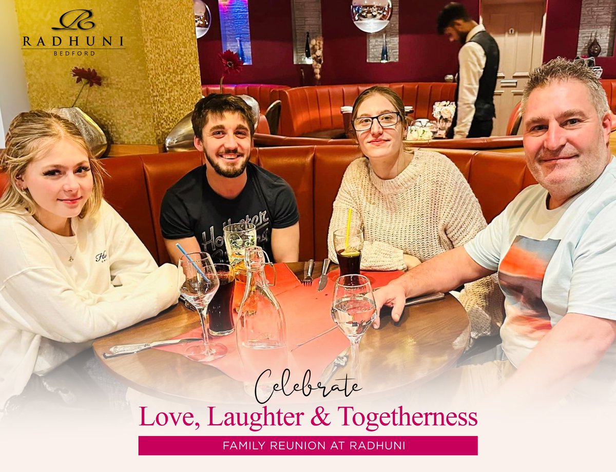 Life is better when you're laughing together. 💖

Host your family reunion with us and create moments you'll cherish forever. 🤣
-
☎ 01234 272770
🌐 radhunibedford.com
🏢 38 The Embankment, Bedford, Bedfordshire MK40 3PF
-
-
-
#familyfeast #familydining #radhunirestaurant
