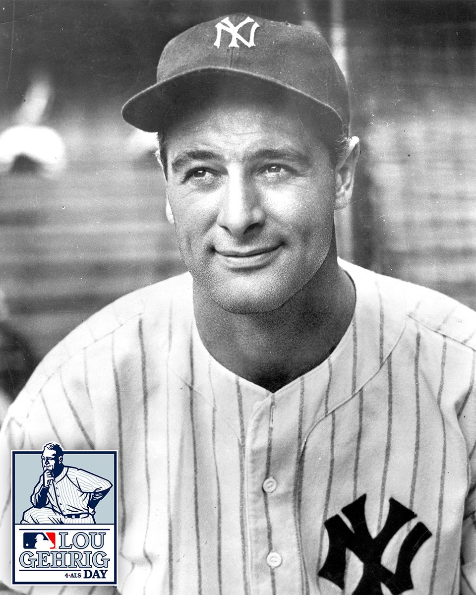 MLBNetwork's tweet image. June 2, Lou Gehrig Day. 

Today, we celebrate the Iron Horse’s legacy and continue to work together in the fight against ALS. #4ALS