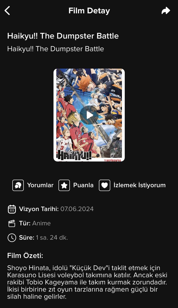 airilynx's tweet photo. AAAAAAAAA CIGLIK HAIKYUUNUN FILMI SINEMAYA GELIYORMUSSSS https://t.co/Hk5HYplov5