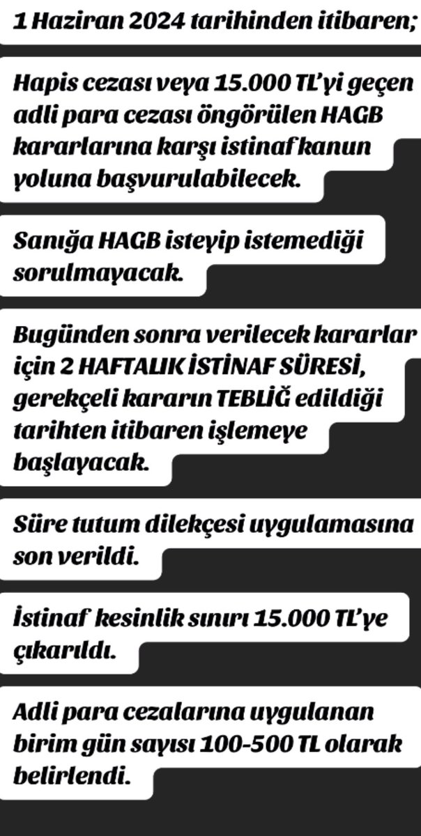 HAGB kararı ve diğer düzenlemelere ilişkin bilgiler