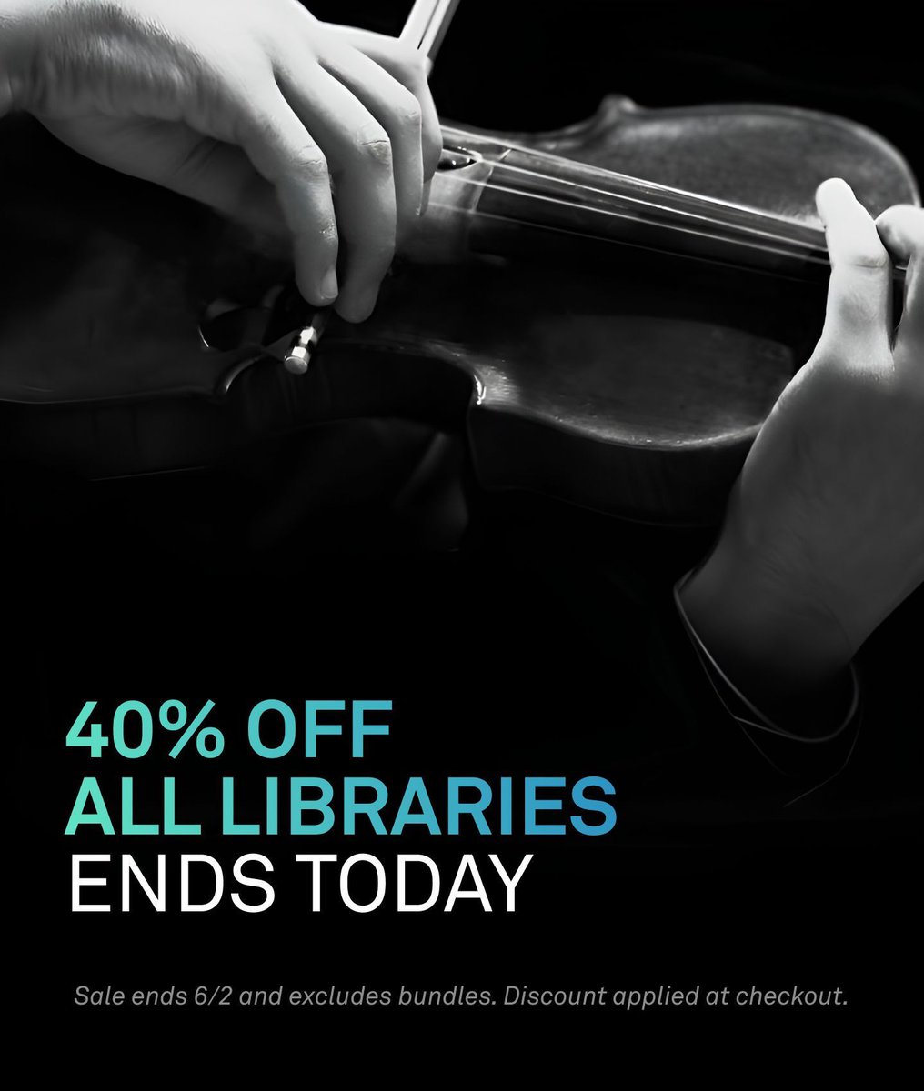 LAST CALL for 40% off ALL sample libraries! Stock up and save TODAY before the deals are gone. buff.ly/4b6fBq9
#8dio #sale