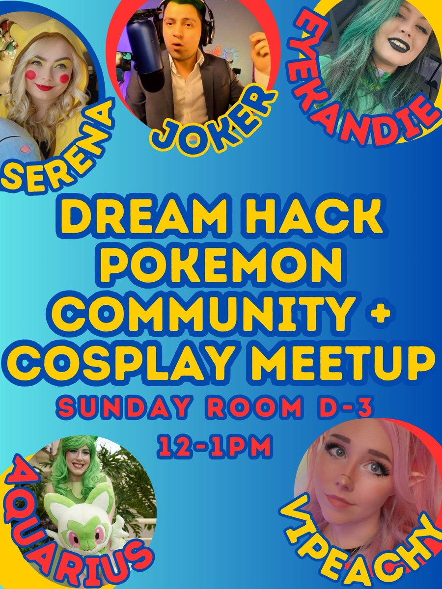 Today is the day! If you've been eager to snap a photo with me, swing by Room D3 on Floor 3 for our Pokemon Meetup at 12pm. 
Later, catch me on an IRL stream, followed by hanging out on @bbjessTTV's stream at 4pm, where we'll be raising money for Dreamathon! 
#dreamhack #dsdallas