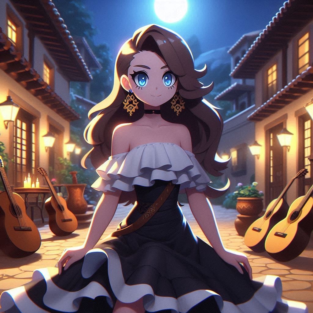 PiratePon's tweet photo. Trainer Blue is a outstanding flamenco dancer. #pokespe #trainerblue #bingimagecreator https://t.co/UC57GQ9KUt