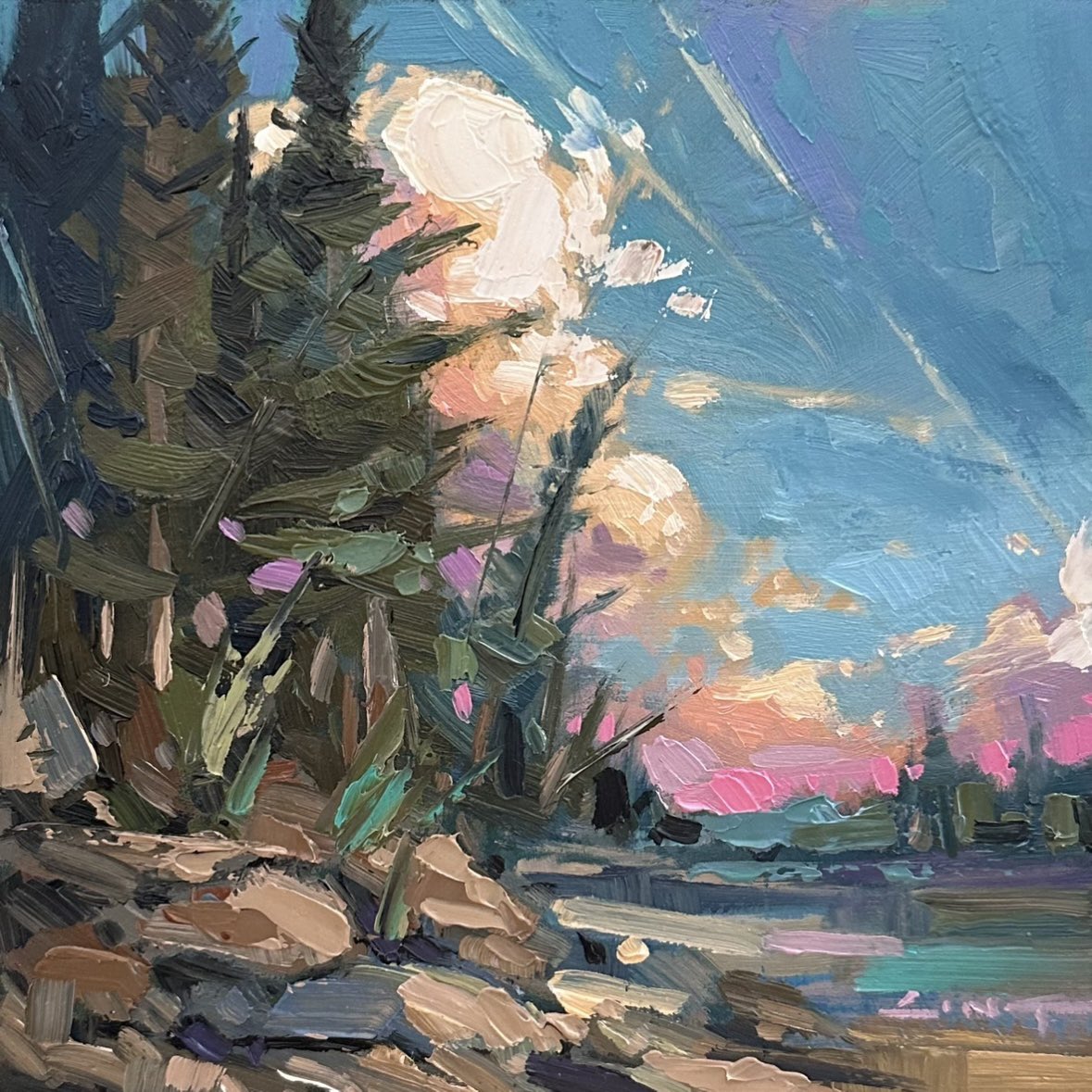 long_painter's tweet photo. New 6”x6” oil paintings https://t.co/r1QL2LIGsS