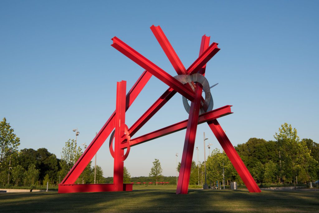 ncartmuseum's tweet photo. What's your favorite work of art in the #NCMApark?
We definitely can't pick, but we love "Ulalu," by Mark di Suvero, 2001. The bright red beams always contrast starkly against the sky.
The 164-acre Museum Park is open dawn to dusk every day. https://t.co/IOTjdUzR5J