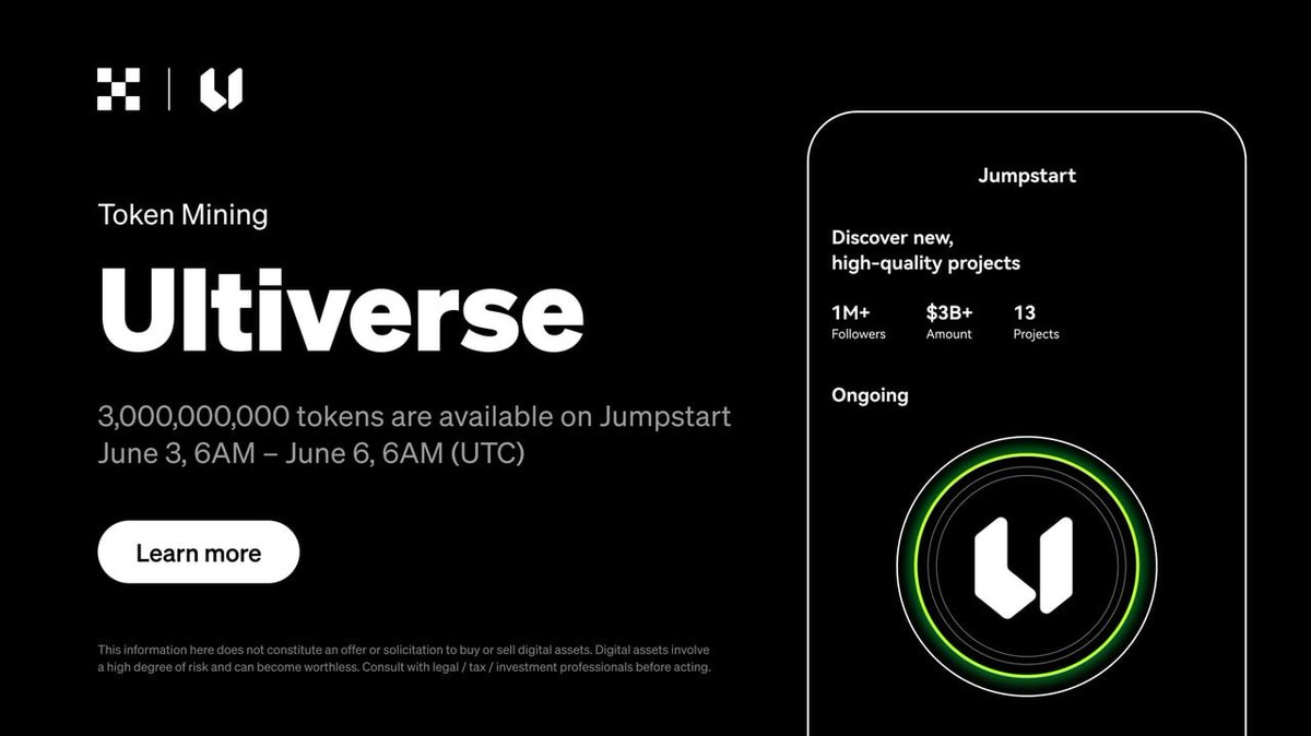 Another Free tokens on <a href="/okx/">OKX</a> Jumpstart is $ULTI
Individual limits 0.3 $BTC and 3.5 $ETH (u can stake both) I have some $ETH and $BTC also I will get a loan to fill the maximum I can!