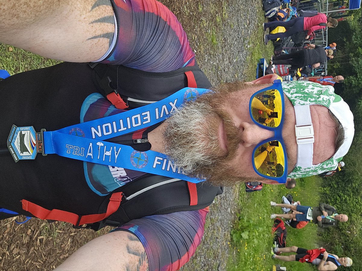 CliveI4's tweet photo. TriAthy, as always, it was fun. The weather and the right people around you make it. I'll be back next year for the quadruple of race distance  medals... https://t.co/NNNvmKF4C0