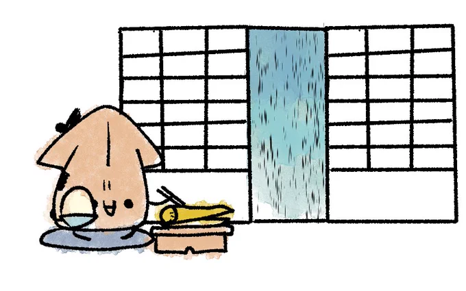 雨が降ってしまったので漬物で冷や飯をしばく江戸勤番武士ぁーです。 