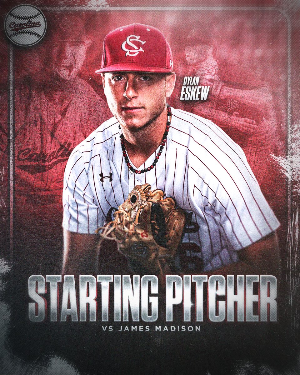 GamecockBSB's tweet photo. Today's starting pitcher: RHP Dylan Eskew

#Gamecocks | #ForeverToThee https://t.co/PdafZiiisv