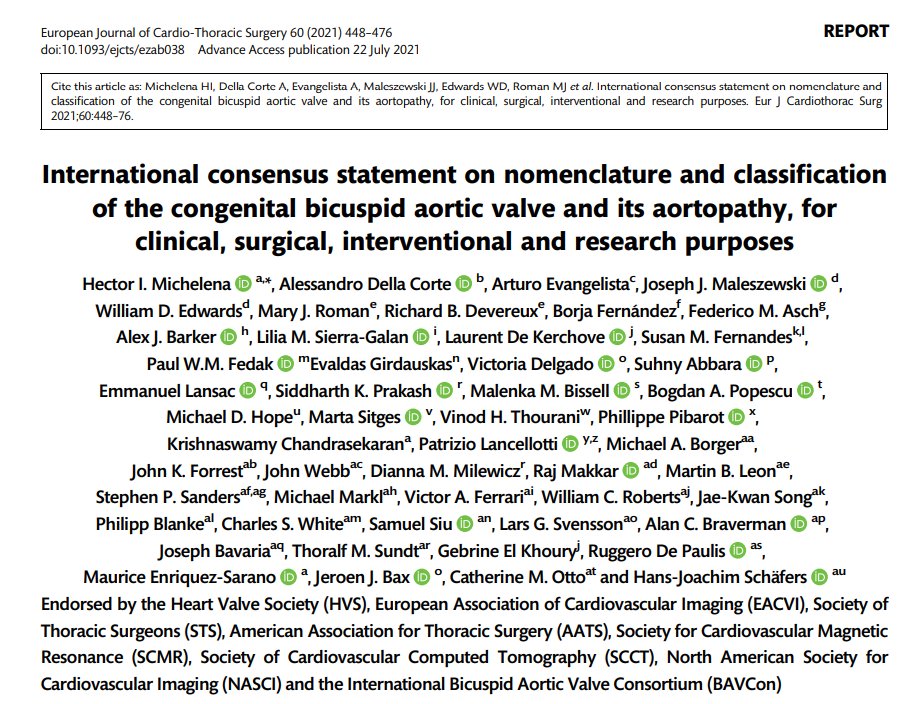 Vladyslav Kavalerchyk 🇺🇦 (@echo_stepbystep) on Twitter photo <a href="/Shahdshehri/">Shahd Alshehri</a> International consensus statement on nomenclature and classification of the congenital bicuspid aortic valve and its aortopathy, for clinical, surgical, interventional and research purposes
Hector I Michelena et al. ☑️academic.oup.com/ejcts/article/…
<a href="/schaefers_hans/">Hans-Joachim Schäfers</a> <a href="/Shahdshehri/">Shahd Alshehri</a> International consensus statement on nomenclature and classification of the congenital bicuspid aortic valve and its aortopathy, for clinical, surgical, interventional and research purposes
Hector I Michelena et al. ☑️academic.oup.com/ejcts/article/…
<a href="/schaefers_hans/">Hans-Joachim Schäfers</a>