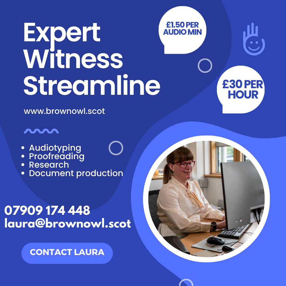 Expert Witness Streamline
My meticulous proofreading and audiotyping services ensure your expert findings are presented with the utmost clarity and professionalism.
I provide support for a wide range of experts including road traffic investigators, arborists and surgeons.