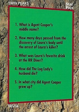 #TwinPeaks Collectable Card Art (Star Pics, 1991) - Trivia Card