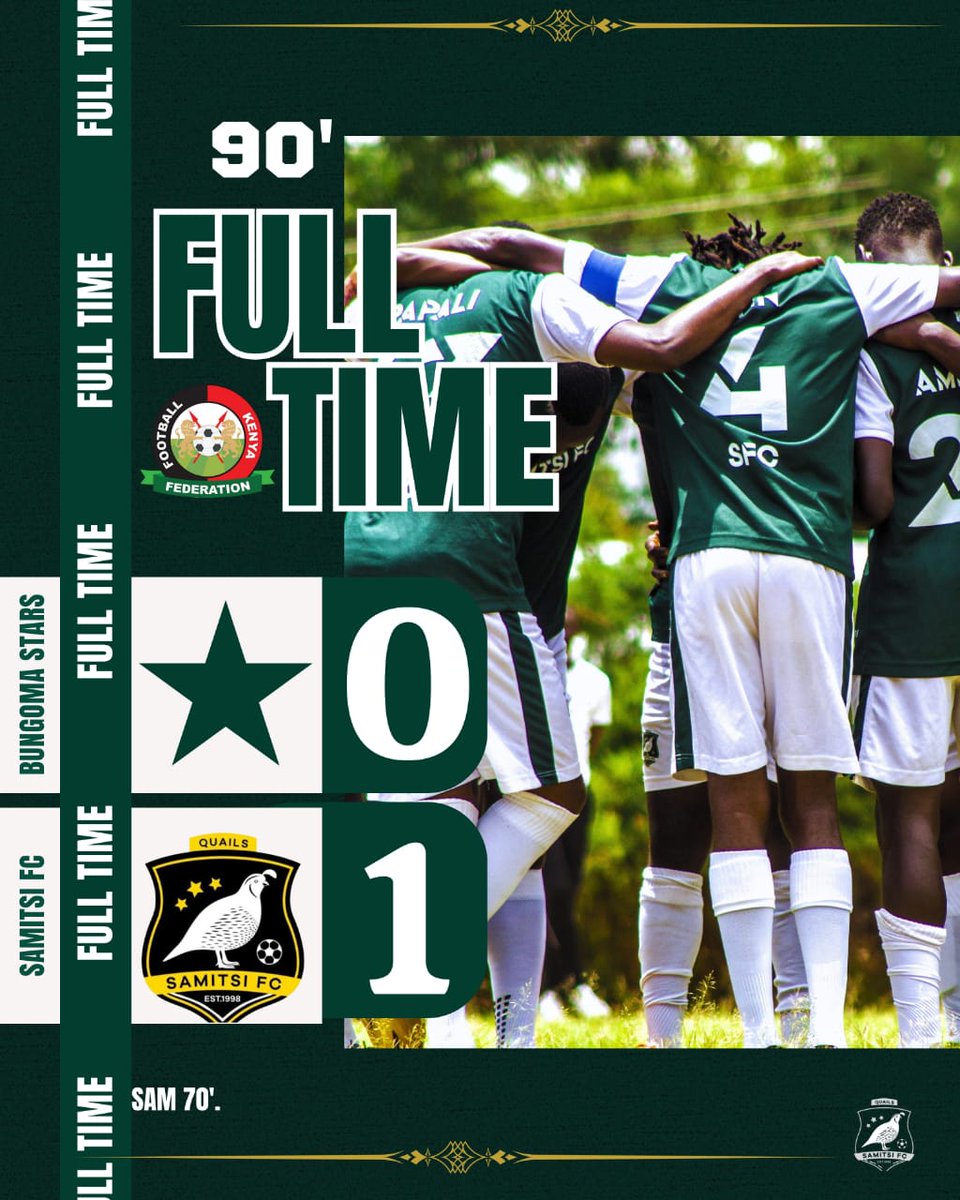 bramwelkaramoja's tweet photo. FULL TIME | Bungoma Stars 0 - 1 Samitsi FC
Another important win for the Quails away in Bungoma. One more game to the end of the season
#TheQuails https://t.co/DtN7gvsIZU