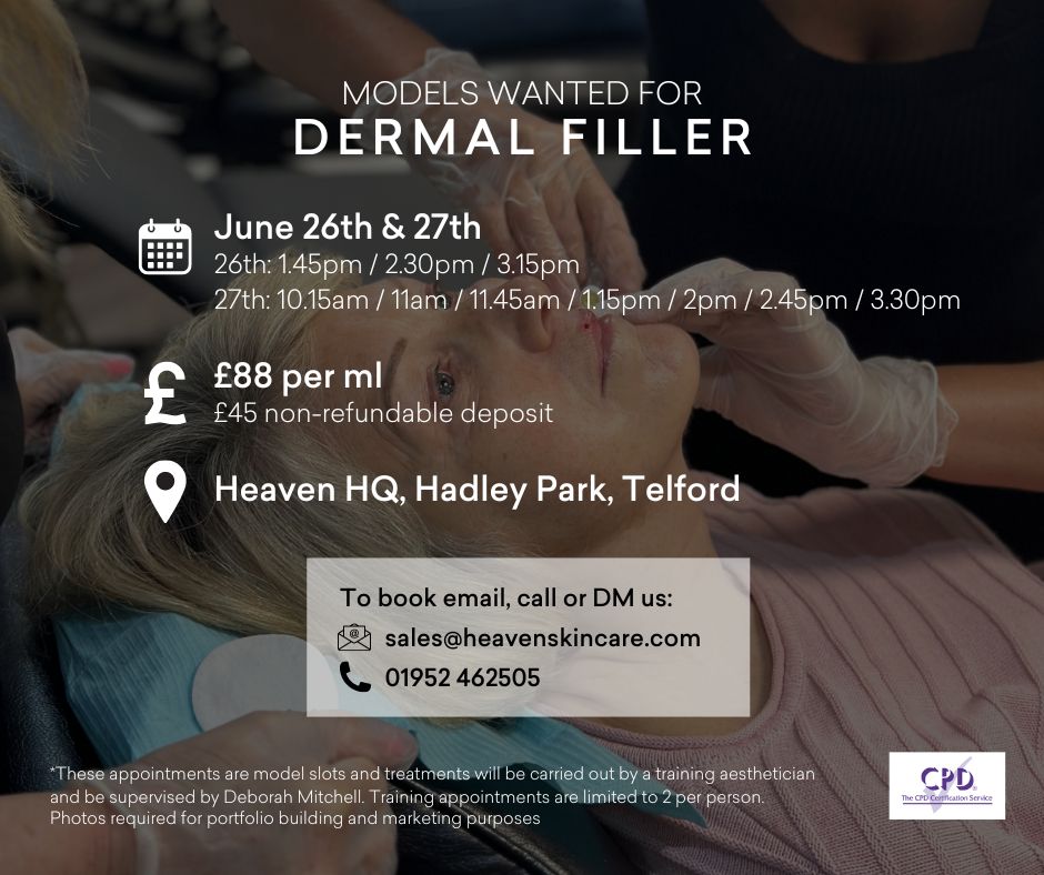 heavenskincare's tweet photo. Models wanted for Dermal Filler 💉
Available areas:
Lips
Cheeks
Chin
Marionette Lines
£85 per ml
Message, call or email to book in! (include desired area in message)
#dermalfillertelford #fillertelford #lipfiller #cheekfiller #heaventrainingacademy #aestheticsmodelswanted https://t.co/e4nYz5H797