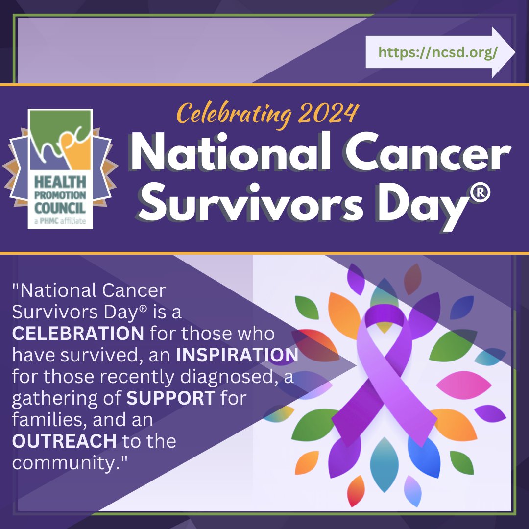 On #NationalCancerSurvivorsDay2024, we stand with courage and compassion alongside survivors in our commitment to improving health outcomes and community support. 💪 

Learn more at ncsd.org