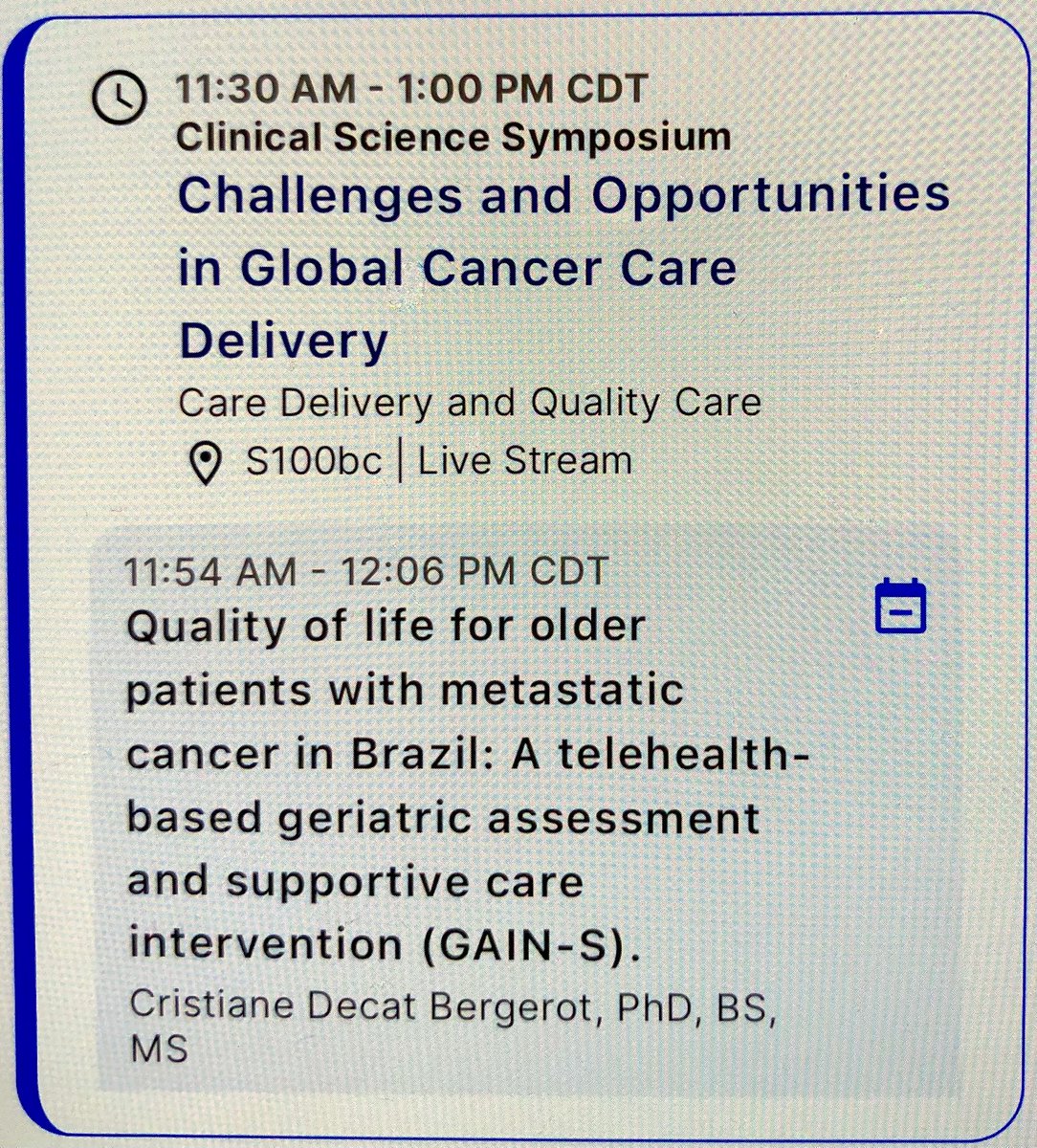 PauloBergerot's tweet photo. Looking forward to seeing @crisbergerot presenting results from the GAIN RCT we run at @oncoclinicas #Brazil in #GeriOnc. 
It was a great study design which included #ExerciseOncology &amp; geriatric assessment. 
@WilliamDale_MD @EnriqueSoto8 @RyanNipp 

#ASCO24 @ASCO https://t.co/H4DecfuvVF