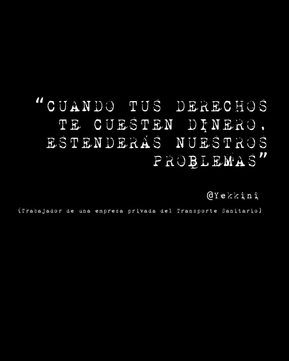 YEKKINI's tweet photo. …cuantos más beneficios aprueben para mejorar la situación de los trabajadores, más dedicación y empeño pone mi empresa en complicárnoslo.
Diferentes principios=diferentes objetivos.
@yekkini
🏴☠️🏴☠️🏴☠️
#transportesanitario #ambulancias #svb #sva #tsu #tsnu #tes https://t.co/5pP4idef07