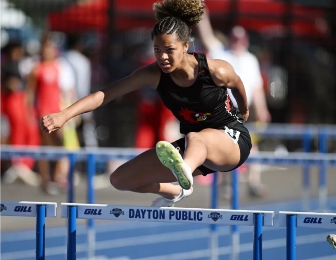 Ptferguson11's tweet photo. Avery Davis is the state champion in D2 for the 300 meter hurdles! So proud to have once coached her! She’s the ultimate competitor as she plays soccer and basketball as well! Just goes to show you do not need to specialize in one sport! Way to go Avery!!! https://t.co/1yhxA1COdH