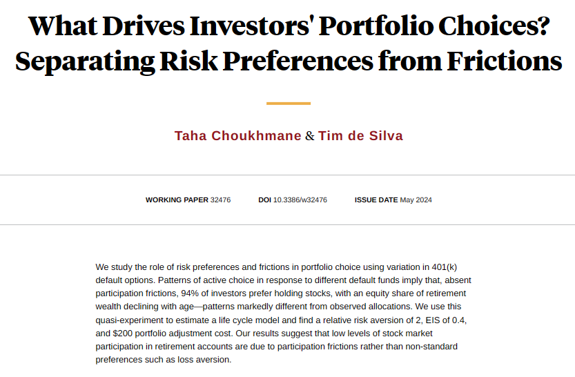 Tim de Silva (@timdesilva) on Twitter photo ❗️A 🧵 on my NBER WP paper with <a href="/TahaChoukhmane/">Taha Choukhmane</a> ❗️
Draft: tinyurl.com/47mt6m2k
More details: ⬇️⬇️⬇️ ❗️A 🧵 on my NBER WP paper with <a href="/TahaChoukhmane/">Taha Choukhmane</a> ❗️
Draft: tinyurl.com/47mt6m2k
More details: ⬇️⬇️⬇️