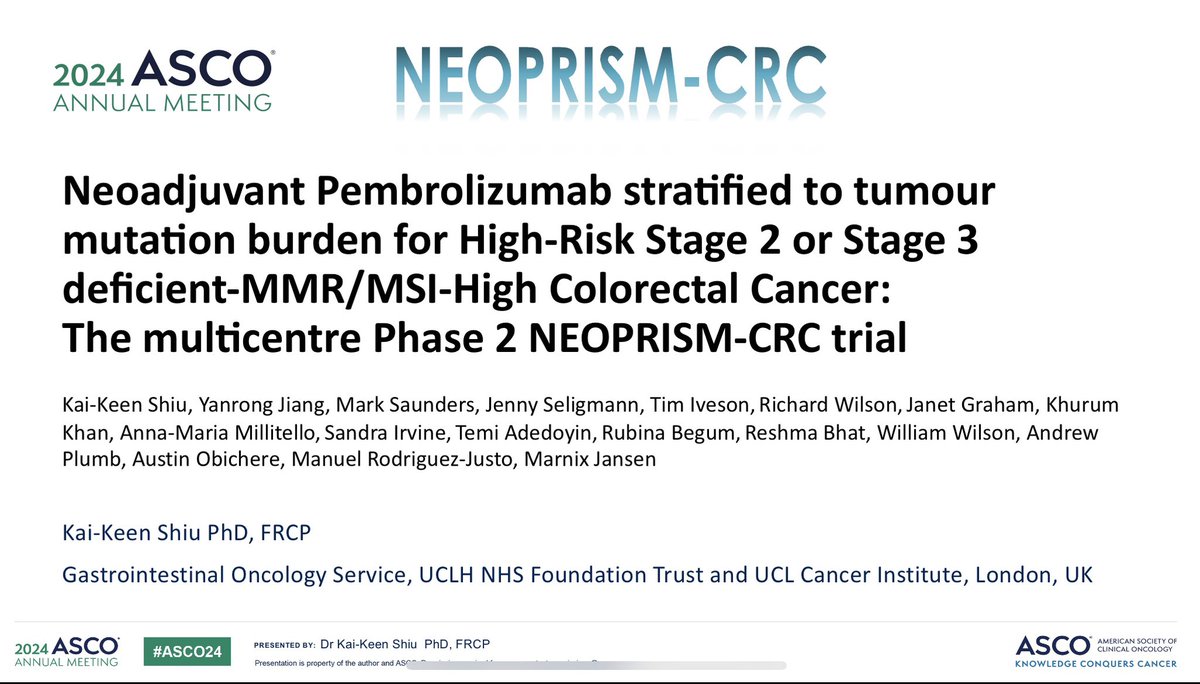 In the ‘Ready-Speakers Room’ earlier with <a href="/KristenCiombor/">Kristen Ciombor</a> before NEOPRISM-CRC Trial LBA 3504 presentation <a href="/ASCO/">ASCO</a> #ASCO24 

Thanking in advance all the patients and their families, my family, friends, colleagues, collaborators and mentors before I head to the podium. 🤝🤝🙏🙏