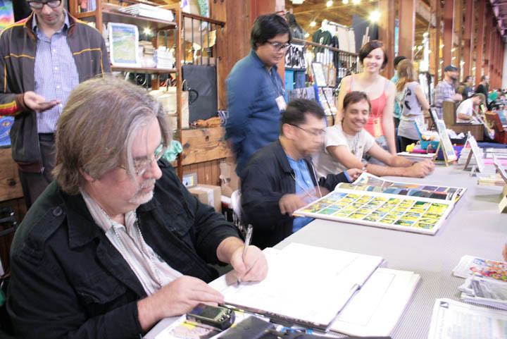 BiznessmanETH's tweet image. Bet you didn&apos;t know that this picture of Matt Furie and Matt Groening at a convention called APE&apos;08 (can&apos;t make this shit up) exists. It was taken on Nov/7/2008 exactly one week after the #bitcoinwhitepaper was published.
Are you starting to believe yet?