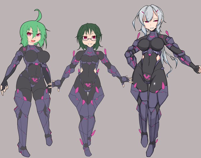 並べると多少は同系って雰囲気はで...出てるか?(ハルちゃん加奈ちゃんロランナさん 