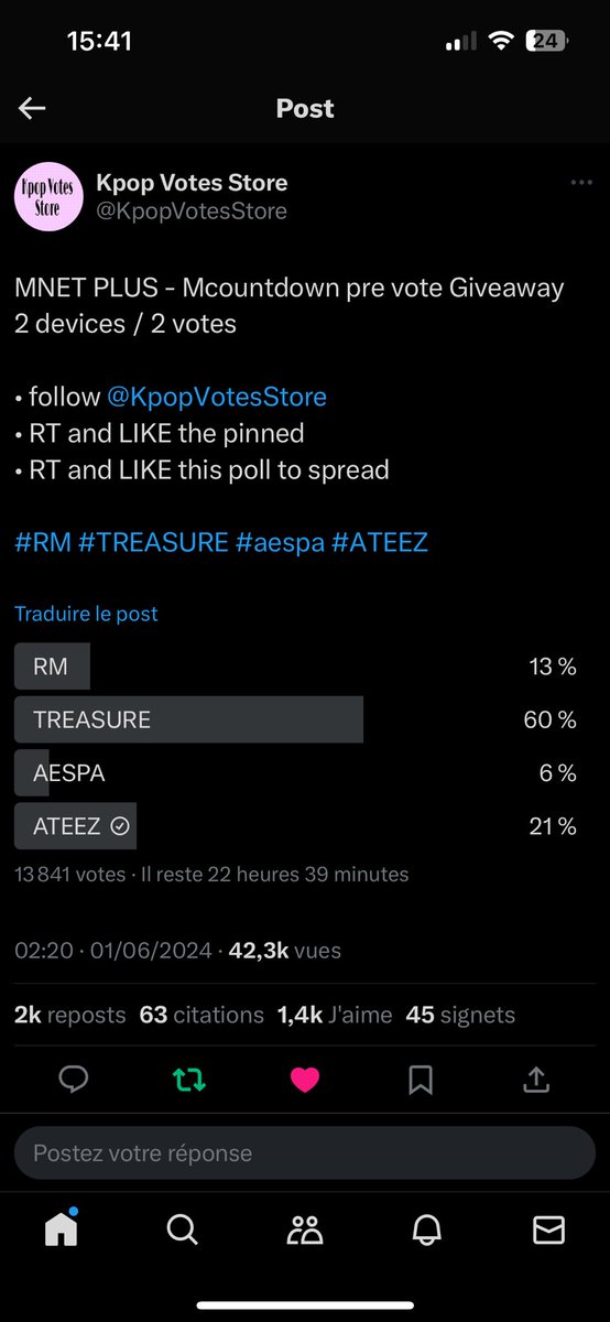 Xeneris1's tweet photo. @KpopVotesStore Done for #ATEEZ https://t.co/yWYF48t9Dn