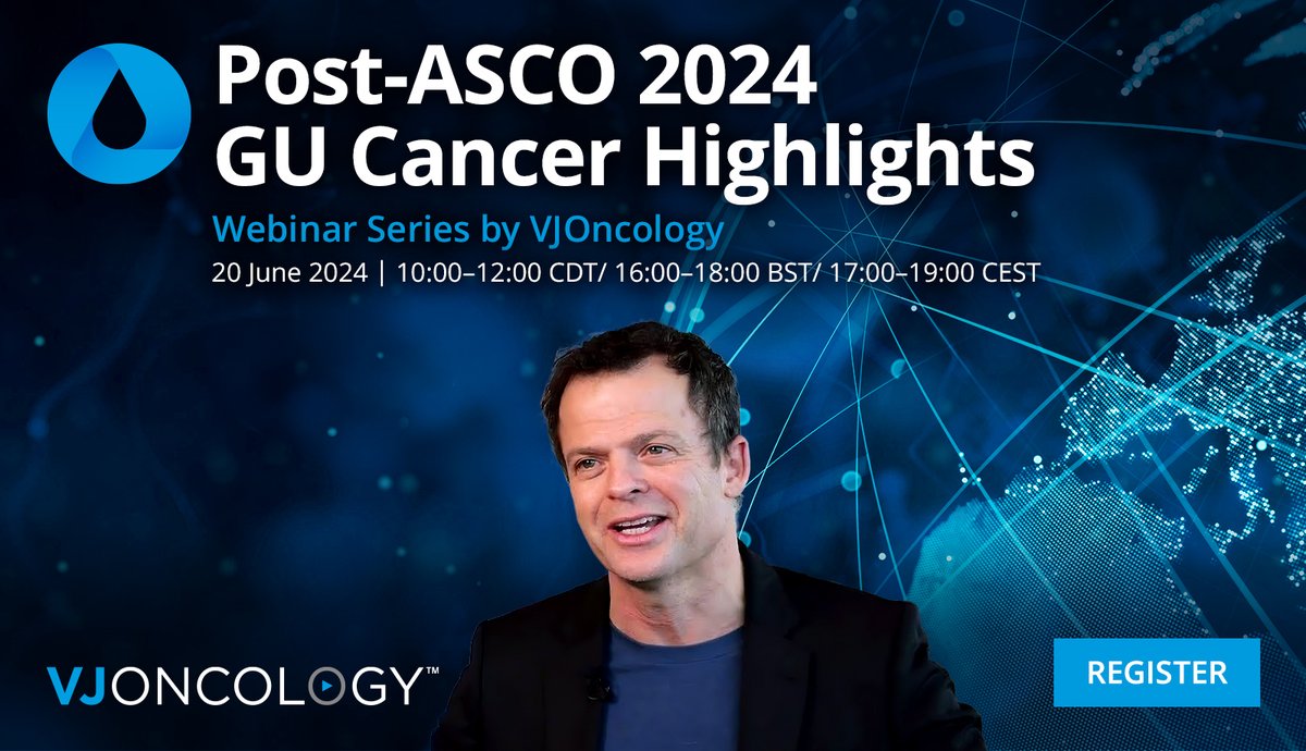 Our Friends/Collaborators at @VJOncology got you covered after #ASCO24 with GU highlights from their experts on all the great science out of Chicago. Tune in for GU Cancer Highlights 20th of June, 5pm CEST us06web.zoom.us/webinar/regist…