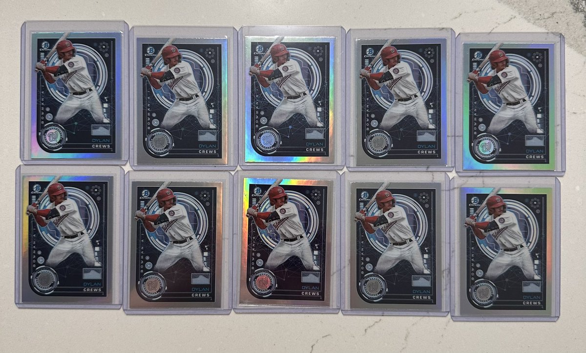 NFT_OneofOne's tweet photo. @Elliott0924 @davisdugout Dylan Crews lots chrome and all inserts. Lots of $10. $50 for chrome $35 for inserts. Have many lots of each. https://t.co/AODupcFGsx