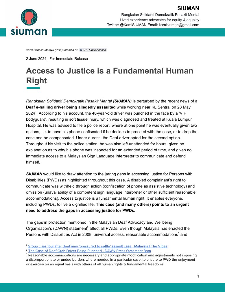 SIUMAN ♿🧠 | No Justice Without Access to Justice tweet media