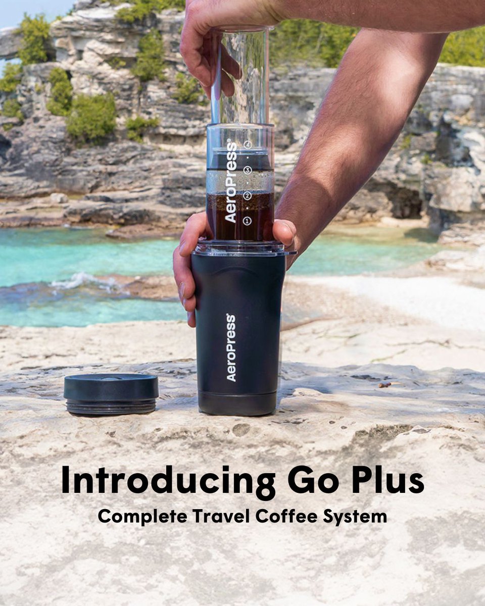 AeroPress's tweet image. Meet the AeroPress Go Plus:
⁠
☕️ Insulated Stainless Steel Tumbler
☕️ Full Sized 10oz  (300ml) Clear Immersion Chamber⁠
☕️ Built-in filter holder⁠
☕️ Available in Black and Cream⁠
⁠
Shop now at 20% OFF at aeropress.com. Available in the USA.