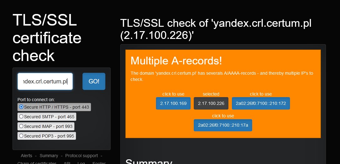 TLS/SSL check of 'yandex.crl.certum.pl (2.17.100.226)
iamroot.tech/ssl-certificat…