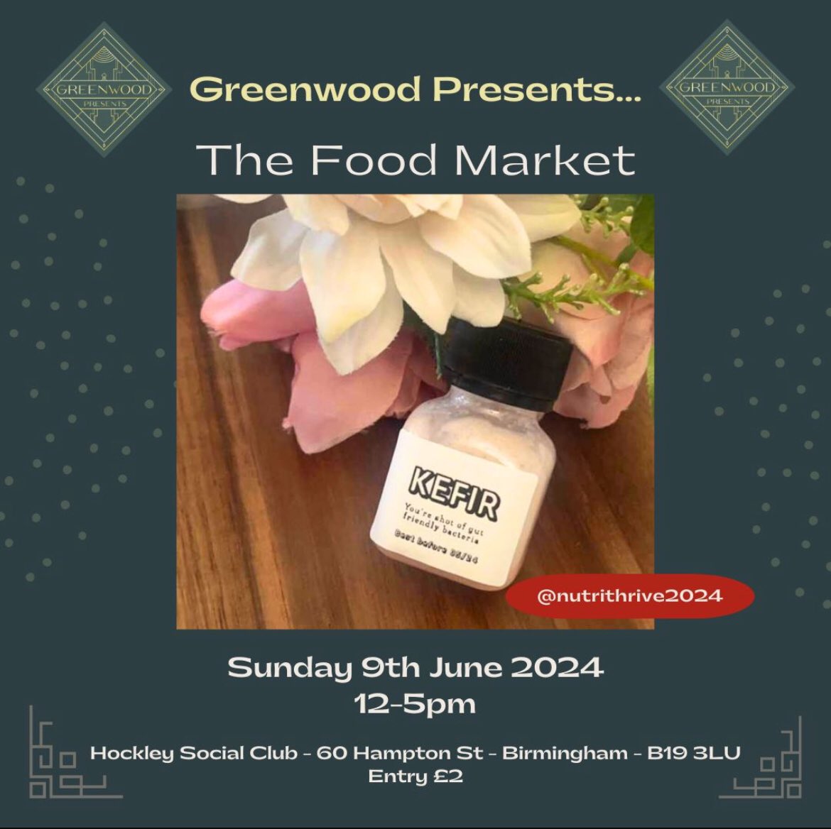 The first three food vendors for next Sunday are #fieshahamlak sorrel drinks #nanniesedibles chocolate and confectionery treats and #nutrithrive raw diary and organic fermented foods. Hockley Social Club Sunday 9th June 12-5pm £2 entry. #greenwoodpresents #foodmarket 🌶🍷🍪🍅🧃🌱