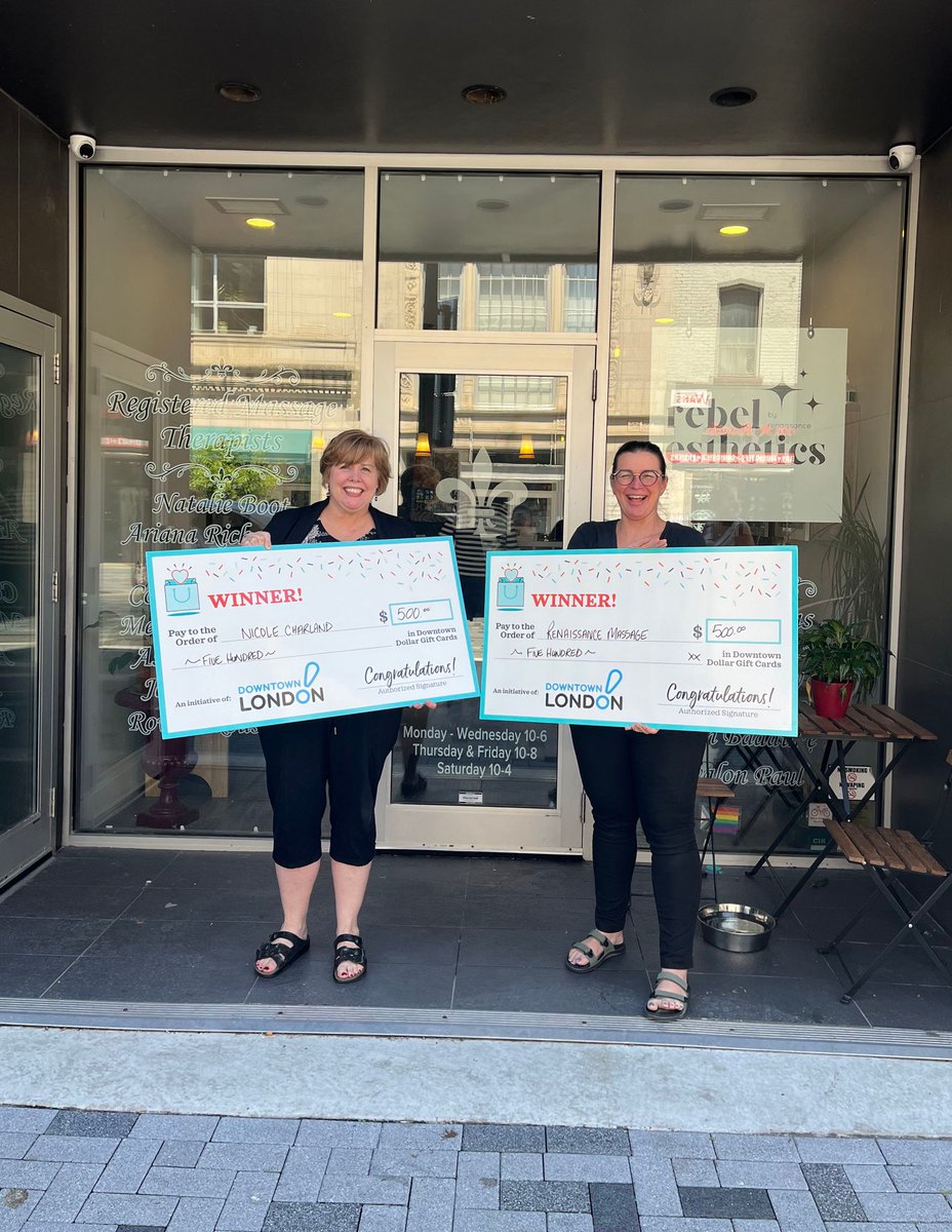 CONGRATULATIONS 🎉 to our FINAL #LoveLocal2Win weekly winner!!!

The winner of this week's draw is Nicole Charland who shopped at Renaissance Massage! 

🙏 THANK YOU for shopping locally and for supporting our Downtown London businesses over the past six weeks! 🙏