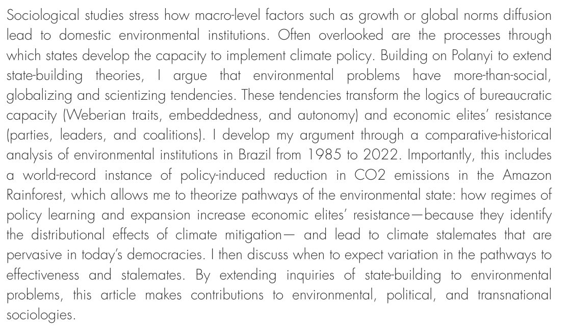 Lívio Silva-Muller (@lliviosilva) on Twitter photo I’m seeing many <a href="/ASAnews/">ASA Sociology</a> announcements here today so…
… I’m happy to share that my article on Climate Politics in the Brazilian Amazon won the 2024 <a href="/SocDevelopment/">Sociology of Development</a> Graduate Student Paper Award.
It’s not published, but here’s the abstract: I’m seeing many <a href="/ASAnews/">ASA Sociology</a> announcements here today so…
… I’m happy to share that my article on Climate Politics in the Brazilian Amazon won the 2024 <a href="/SocDevelopment/">Sociology of Development</a> Graduate Student Paper Award.
It’s not published, but here’s the abstract: