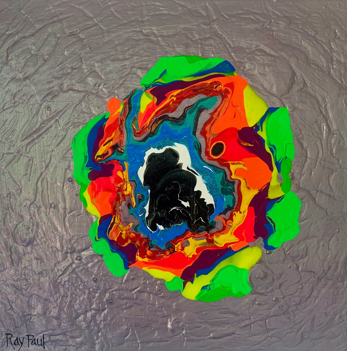 raypaul4's tweet image. "Metallic Mauve Chakra," acrylic, latex and enamel on canvas, 20" x 20" 2024 #abstractart #abstractpainting #popexpressionism #neonpainting #chakraart #neonkundalini #metallicart